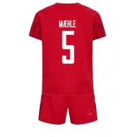 Dječji Nogometni Dres Danska Joakim Maehle #5 Domaci SP 2022 Kratak Rukav (+ Kratke hlače)